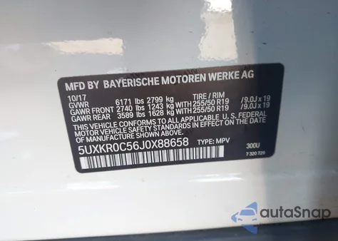 2018 BMW X5 xDrive35I from USA, damaged, VIN 5UXKR0C56J0X88658